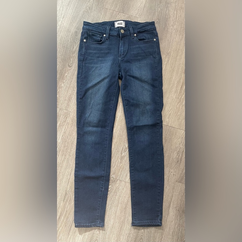PAIGE Dark Blue Verdugo Ankle Jeans